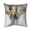 Begin Home Decor 26 x 26 in. Golden Elephant-Double Sided Print Indoor Pillow 5541-2626-AN54-1